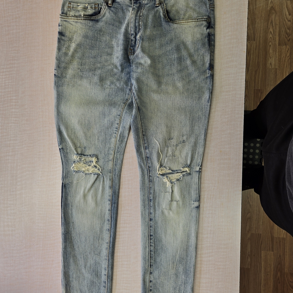 Jordan Craig Distressed Skinny Jeans in Light Blue